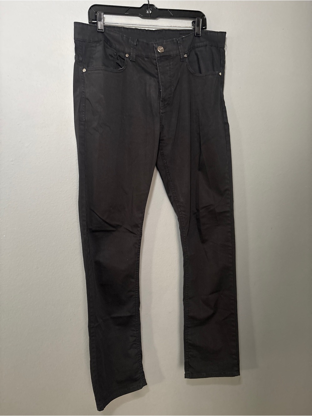 Massimo Dutti Men's Dark Charcoal Slim Chinos